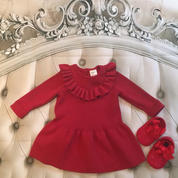 h&m baby red dress